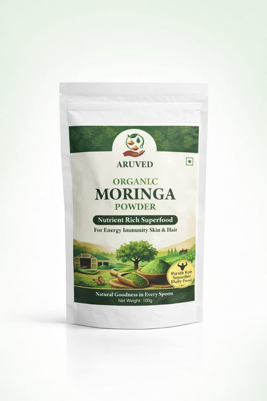 ARUVED Moringa Multivitamin & Antioxidant Powder Vitamins A, B1–B6, C, E & K Superfood | Plant-Based Nutrition for Daily Energy